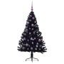 Árbol de Navidad Artificial Preiluminado Negro 150 cm PVC en Decoración Festiva y Estacional | Comprar online en Foru.es