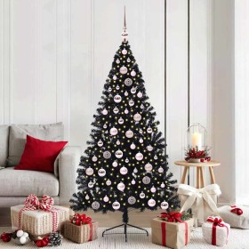 Árbol de Navidad Artificial Preiluminado Negro 180 cm PVC en Decoración Festiva y Estacional | Comprar online en Foru.es