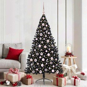 Árbol de Navidad Artificial Preiluminado Negro 180 cm PVC en Decoración Festiva y Estacional | Comprar online en Foru.es