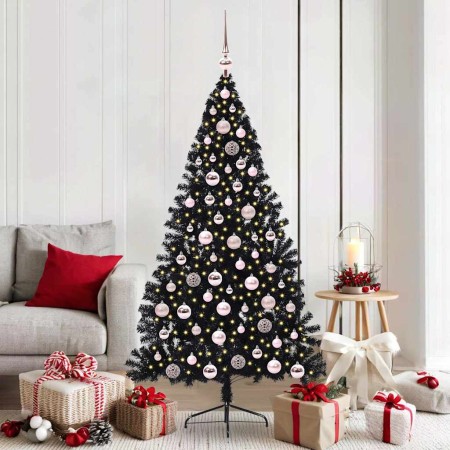 Árbol de Navidad Artificial Preiluminado Negro 180 cm PVC en Decoración Festiva y Estacional | Comprar online en Foru.es