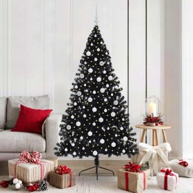 Árbol de Navidad Artificial Preiluminado Negro 180 cm PVC en Decoración Festiva y Estacional | Comprar online en Foru.es