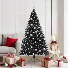 Árbol de Navidad Artificial Preiluminado Negro 180 cm PVC en Decoración Festiva y Estacional | Comprar online en Foru.es
