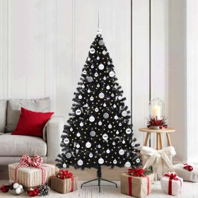 Árbol de Navidad Artificial Preiluminado Negro 180 cm PVC en Decoración Festiva y Estacional | Comprar online en Foru.es