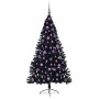 Árbol de Navidad Artificial Preiluminado Negro 180 cm PVC en Decoración Festiva y Estacional | Comprar online en Foru.es