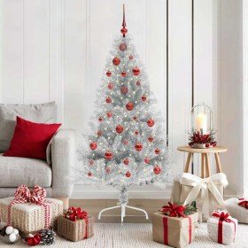 Árbol de Navidad Artificial Preiluminado Plateado 150 cm PET en Decoración Festiva y Estacional | Comprar online en Foru.es