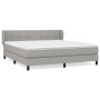 Cama box spring con colchón tela gris claro 160x200 cm de vidaXL, Camas y somieres - Ref: Foro24-3126253, Precio: 510,60 €, D...