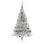 Árbol de Navidad Artificial Preiluminado Plateado 150 cm PET en Decoración Festiva y Estacional | Comprar online en Foru.es