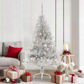 Árbol de Navidad Artificial Preiluminado Plateado 180 cm PET en Decoración Festiva y Estacional | Comprar online en Foru.es
