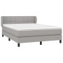 Cama box spring con colchón tela gris claro 140x200 cm de vidaXL, Camas y somieres - Ref: Foro24-3126245, Precio: 448,58 €, D...