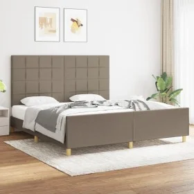 Bettgestell mit Kopfteil aus taupegrauem Stoff 180x200 cm von vidaXL, Betten und Lattenroste - Ref: Foro24-3125077, Preis: 24...