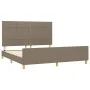 Bed frame with headboard in taupe gray fabric 180x200 cm by vidaXL, Beds and slatted bases - Ref: Foro24-3125077, Price: 249,...