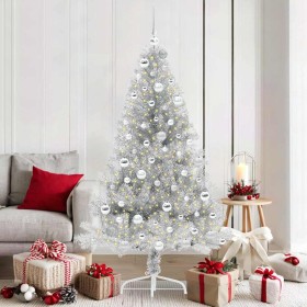 Árbol de Navidad Artificial Preiluminado Plateado 180 cm PET en Decoración Festiva y Estacional | Comprar online en Foru.es