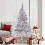 Árbol de Navidad Artificial Preiluminado Plateado 180 cm PET en Decoración Festiva y Estacional | Comprar online en Foru.es
