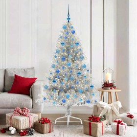 Árbol de Navidad Artificial Preiluminado Plateado 180 cm PET en Decoración Festiva y Estacional | Comprar online en Foru.es