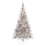 Árbol de Navidad Artificial Preiluminado Plateado 210 cm PET en Decoración Festiva y Estacional | Comprar online en Foru.es