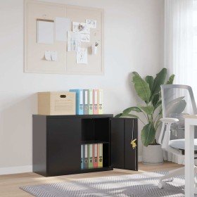 Armario archivador de acero negro 90x40x70 cm en Armarios archivadores | Comprar online en Foru.es