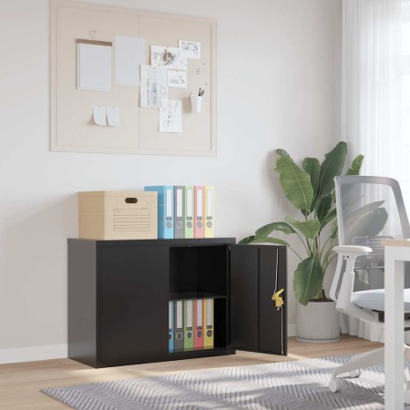 Armario archivador de acero negro 90x40x70 cm en Armarios archivadores | Comprar online en Foru.es