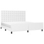 Estructura de cama cabecero cuero sintético blanco 160x200 cm de vidaXL, Camas y somieres - Ref: Foro24-3125580, Precio: 241,...