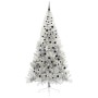 Árbol de Navidad Artificial Preiluminado Plateado 240 cm PET en Decoración Festiva y Estacional | Comprar online en Foru.es