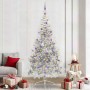 Árbol de Navidad Artificial Preiluminado Plateado 240 cm PET en Decoración Festiva y Estacional | Comprar online en Foru.es