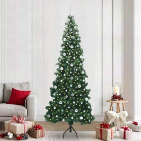 Árbol de Navidad Artificial de Esquina Verde 240 cm PVC y Metal en Decoración Festiva y Estacional | Comprar online en Foru.es