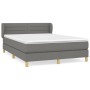 Cama box spring con colchón tela gris oscuro 140x200 cm de vidaXL, Camas y somieres - Ref: Foro24-3126886, Precio: 433,65 €, ...