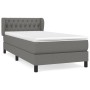 Cama box spring con colchón tela gris oscuro 90x190 cm de vidaXL, Camas y somieres - Ref: Foro24-3126446, Precio: 316,78 €, D...