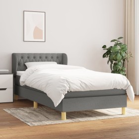 Cama box spring con colchón tela gris oscuro 90x200 cm de vidaXL, Camas y somieres - Ref: Foro24-3127014, Precio: 325,80 €, D...
