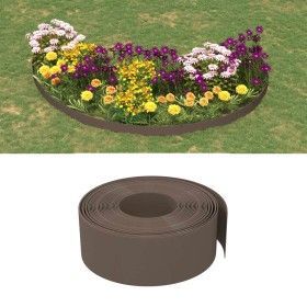 Borduras de jardín 4 uds polietileno marrón 10 m 20 cm de vidaXL, Ribetes y bordes para jardín - Ref: Foro24-3155462, Precio:...