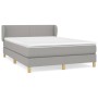 Cama box spring con colchón tela gris claro 140x200 cm de vidaXL, Camas y somieres - Ref: Foro24-3126645, Precio: 432,21 €, D...