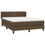 Cama box spring con colchón tela marrón oscuro 140x190 cm de vidaXL, Camas y somieres - Ref: Foro24-3126160, Precio: 434,04 €...