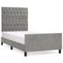 Estructura de cama con cabecero terciopelo gris claro 100x200cm de vidaXL, Camas y somieres - Ref: Foro24-3125922, Precio: 16...