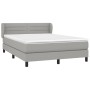 Cama box spring con colchón tela gris claro 140x190 cm de vidaXL, Camas y somieres - Ref: Foro24-3126317, Precio: 471,34 €, D...