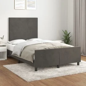 Estructura cama con cabecero terciopelo gris oscuro 120x200 cm de vidaXL, Camas y somieres - Ref: Foro24-3125624, Precio: 165...