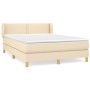 Cama box spring con colchón tela color crema 140x200 cm de vidaXL, Camas y somieres - Ref: Foro24-3126730, Precio: 446,55 €, ...