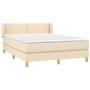Cama box spring con colchón tela color crema 140x200 cm de vidaXL, Camas y somieres - Ref: Foro24-3126730, Precio: 446,55 €, ...