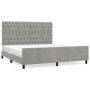 Estructura de cama con cabecero terciopelo gris claro 180x200cm de vidaXL, Camas y somieres - Ref: Foro24-3125952, Precio: 26...