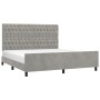 Estructura de cama con cabecero terciopelo gris claro 180x200cm de vidaXL, Camas y somieres - Ref: Foro24-3125952, Precio: 26...
