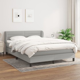 Cama box spring con colchón tela gris claro 140x200 cm de vidaXL, Camas y somieres - Ref: Foro24-3126325, Precio: 447,07 €, D...