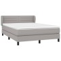 Cama box spring con colchón tela gris claro 140x200 cm de vidaXL, Camas y somieres - Ref: Foro24-3126325, Precio: 447,07 €, D...