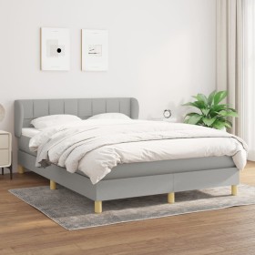 Cama box spring con colchón tela gris claro 140x200 cm de vidaXL, Camas y somieres - Ref: Foro24-3126805, Precio: 442,99 €, D...