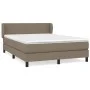 Box spring bed with taupe gray fabric mattress 140x200 cm by vidaXL, Beds and slatted bases - Ref: Foro24-3126089, Price: 454...