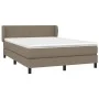 Box spring bed with taupe gray fabric mattress 140x200 cm by vidaXL, Beds and slatted bases - Ref: Foro24-3126089, Price: 454...