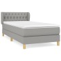 Cama box spring con colchón tela gris claro 100x200 cm de vidaXL, Camas y somieres - Ref: Foro24-3127021, Precio: 324,80 €, D...