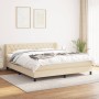 Cama box spring con colchón tela color crema 160x200 cm de vidaXL, Camas y somieres - Ref: Foro24-3126498, Precio: 557,76 €, ...