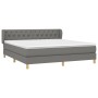Cama box spring con colchón tela gris oscuro 160x200 cm de vidaXL, Camas y somieres - Ref: Foro24-3127054, Precio: 526,07 €, ...