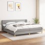 Cama box spring con colchón tela gris claro 200x200 cm de vidaXL, Camas y somieres - Ref: Foro24-3126749, Precio: 582,66 €, D...