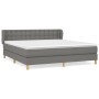 Cama box spring con colchón tela gris oscuro 180x200 cm de vidaXL, Camas y somieres - Ref: Foro24-3127142, Precio: 598,45 €, ...