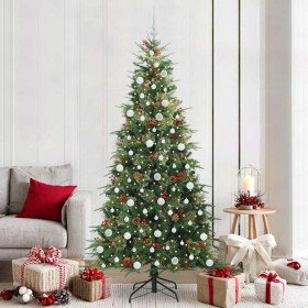 Árbol de Navidad artificial con ramas articuladas Verde 210 cm en Decoración Festiva y Estacional | Comprar online en Foru.es