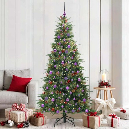 Árbol de Navidad artificial con ramas articuladas Verde 210 cm en Decoración Festiva y Estacional | Comprar online en Foru.es